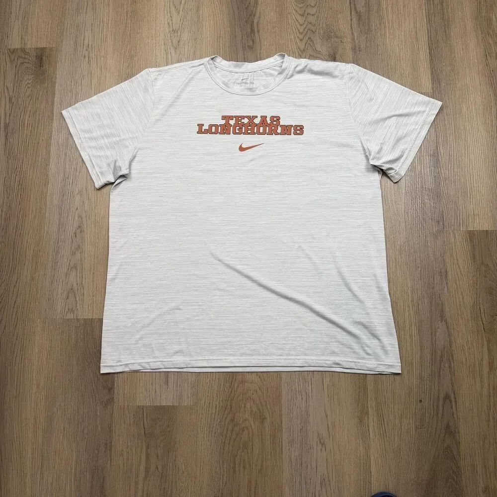 Texas Longhorns Shirt Mens XL Gray Short Sleeve NCAA Football Nike Dri Fit Tee